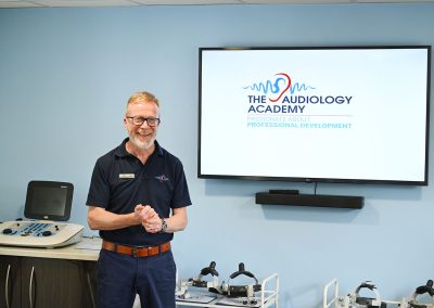 Chris Cartwright delivering an audiology training course